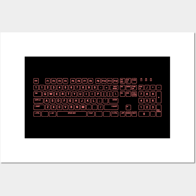 keyboard gamer Symbol Shirt Sticker Tapestry Mug Pillow And More Wall Art by Lamink